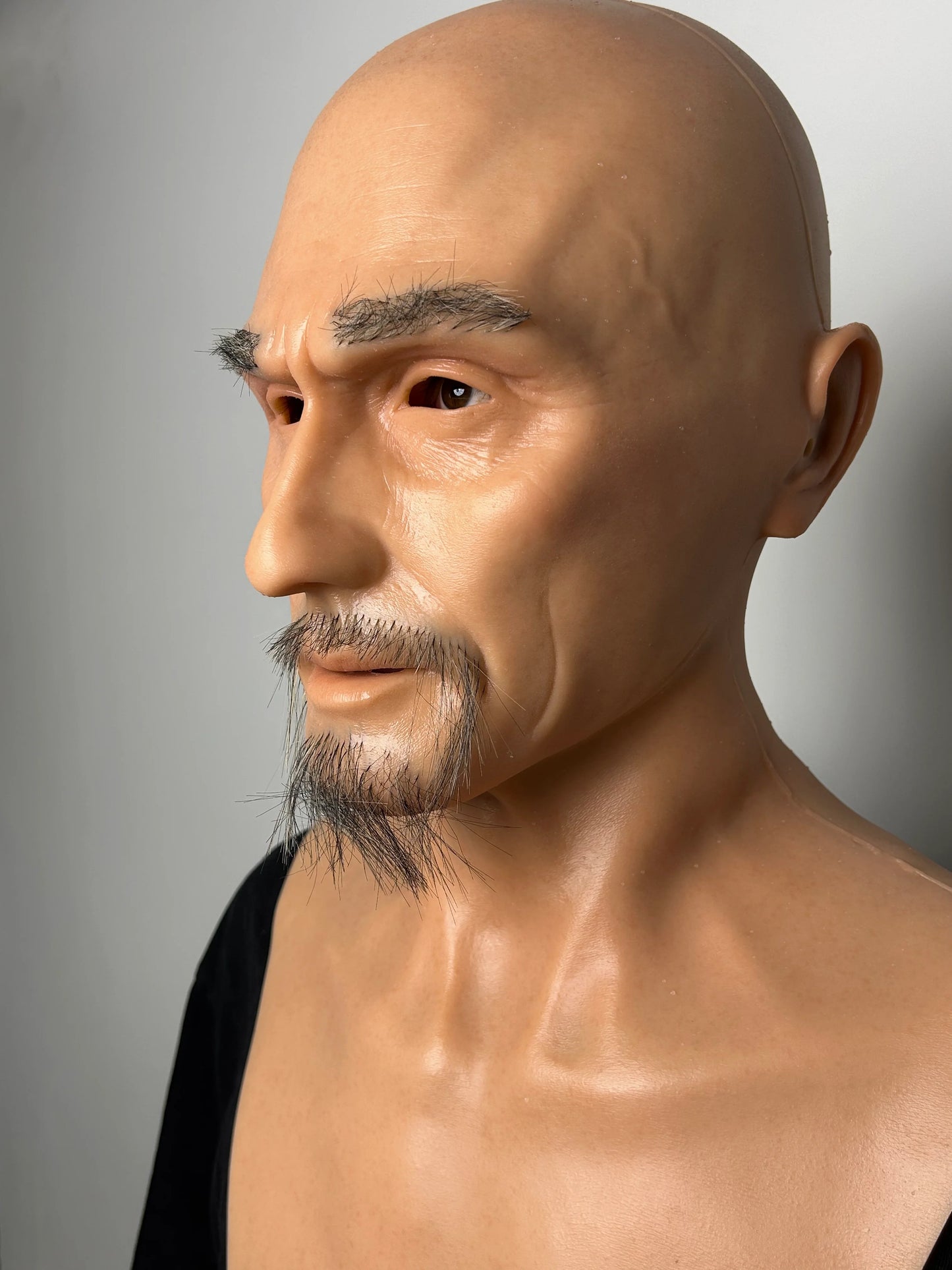 Ultra Realistic Silicone Mask Old Man – Asian Elder Face Disguise for Film