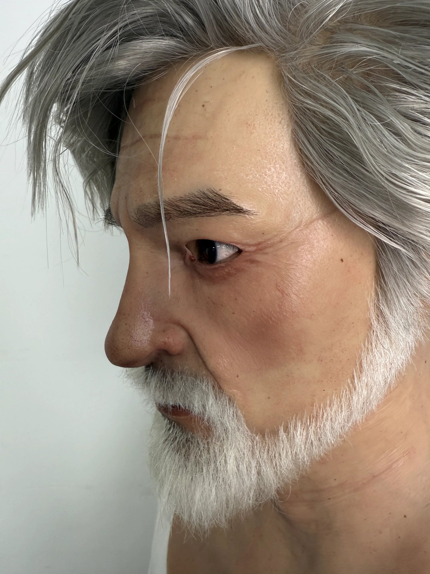 Ultra Realistic Old Man Silicone Mask Full Head with Beard