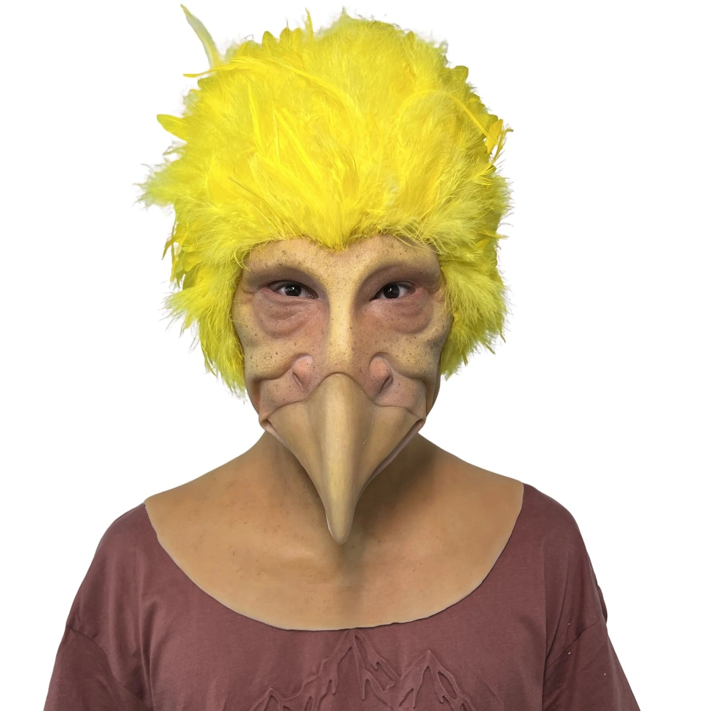 Realistic Funny Yellow Bird Mask Full Head – Realistic Animal Cosplay Mask