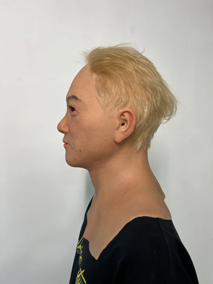 Ultra Realistic Female Silicone Mask Full Head – Natural Middle Aged Woman Mask with Short Hair
