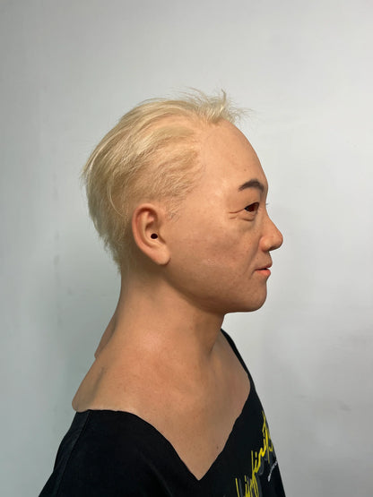 Ultra Realistic Female Silicone Mask Full Head – Natural Middle Aged Woman Mask with Short Hair