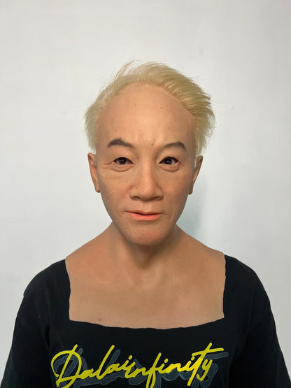 Ultra Realistic Female Silicone Mask Full Head – Natural Middle Aged Woman Mask with Short Hair