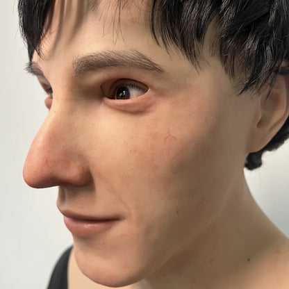 Ultra Realistic Young Boy Silicone Mask Full Head – Hyper Real Teen Male Mask with Hair