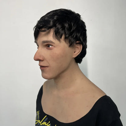 Ultra Realistic Young Boy Silicone Mask Full Head – Hyper Real Teen Male Mask with Hair