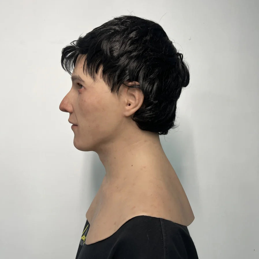 Ultra Realistic Young Boy Silicone Mask Full Head – Hyper Real Teen Male Mask with Hair