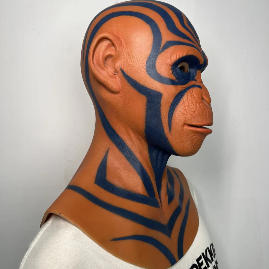 Realistic Tribal Monkey Mask Full Head – Artistic Animal Cosplay Mask