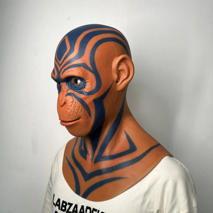 Realistic Tribal Monkey Mask Full Head – Artistic Animal Cosplay Mask