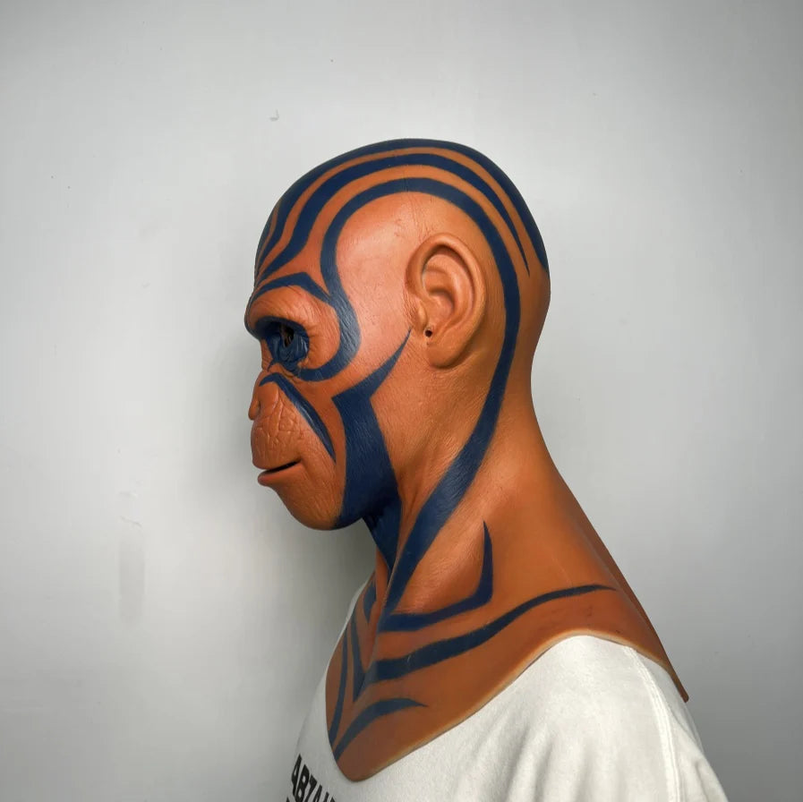 Realistic Tribal Monkey Mask Full Head – Artistic Animal Cosplay Mask