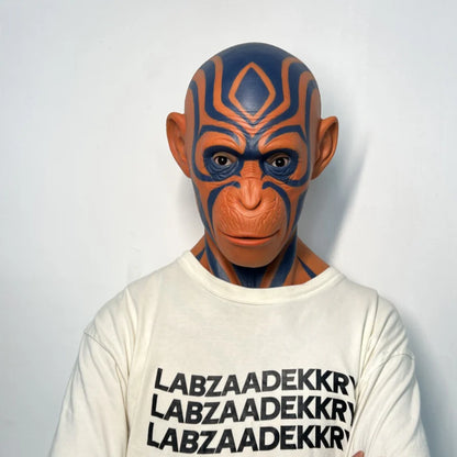 Realistic Tribal Monkey Mask Full Head – Artistic Animal Cosplay Mask