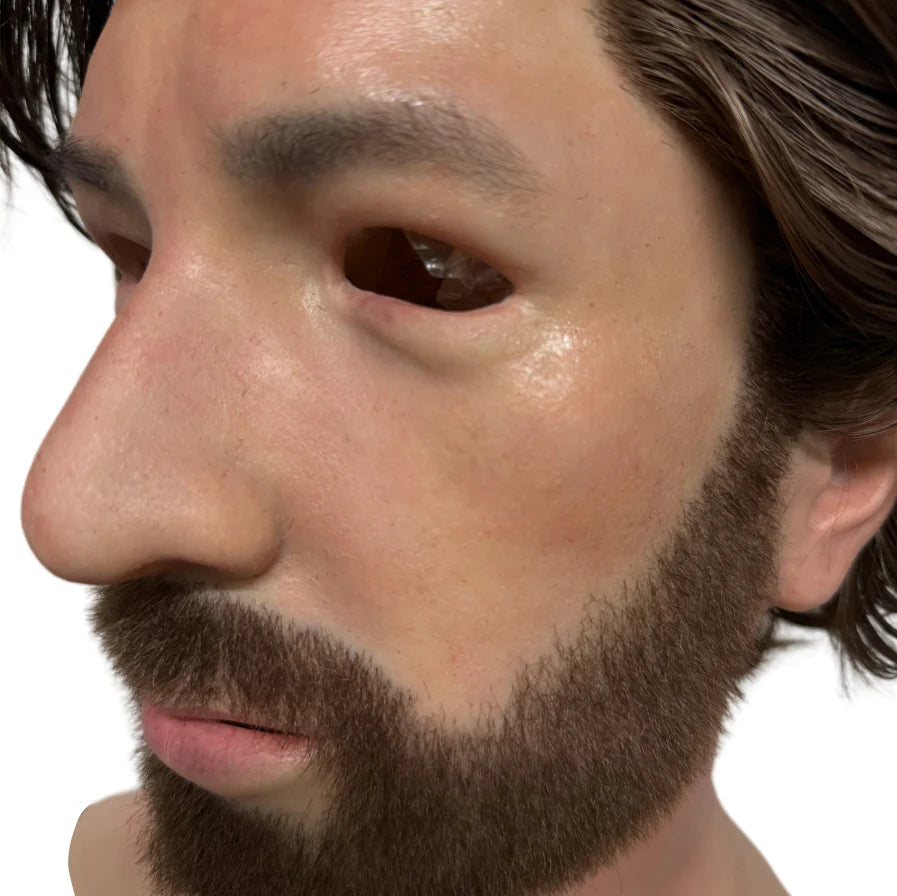 Ultra Realistic Silicone Mask with Hair & Beard – Natural Male Face Mask