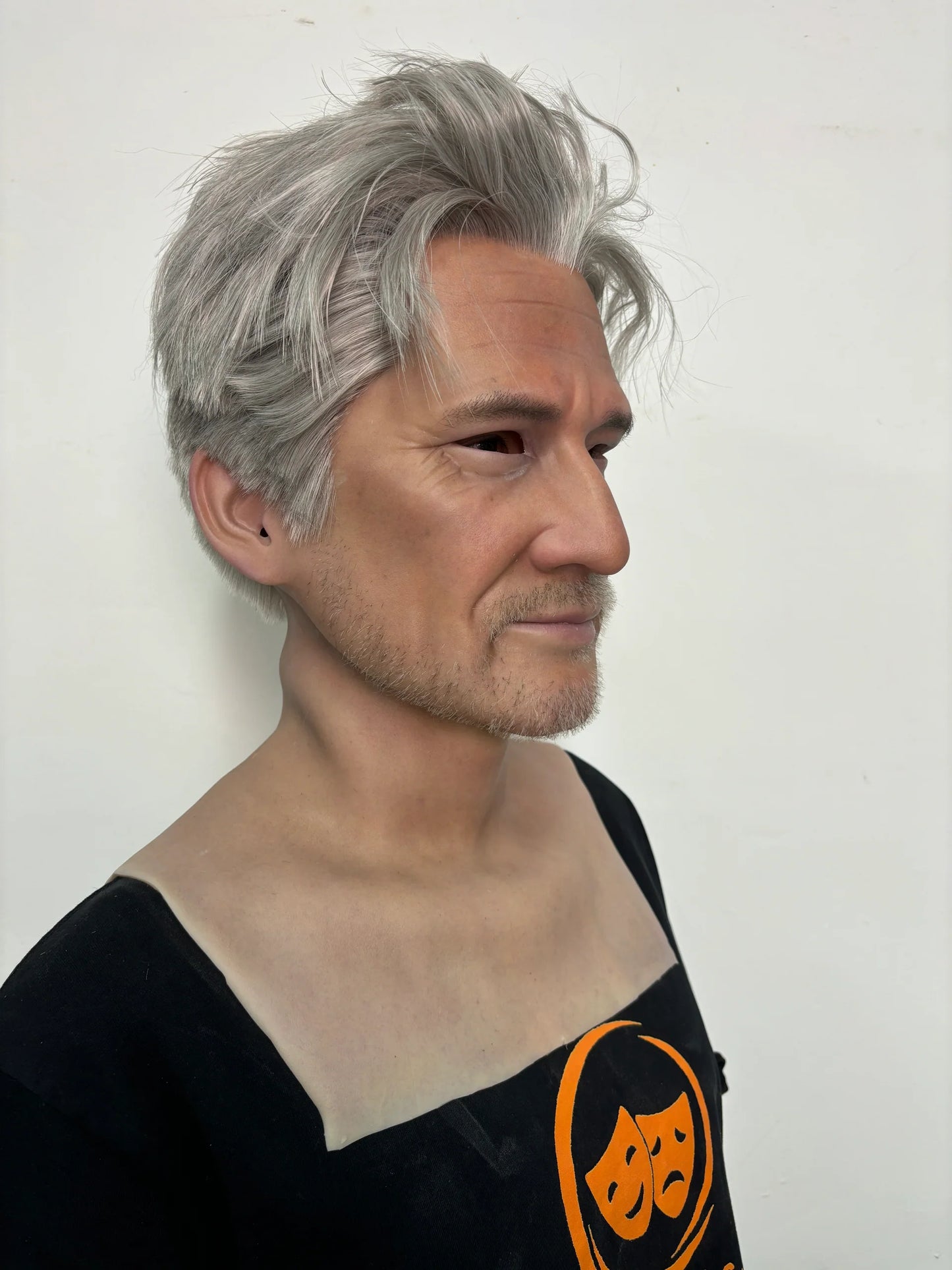 Ultra Realistic Elderly Male Silicone Mask Full Head – Friendly Old Man Mask with Hair