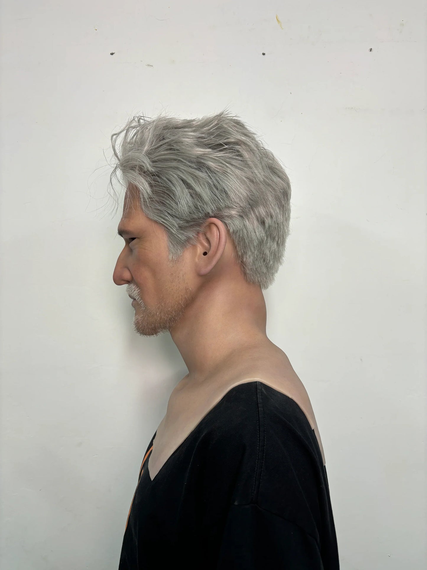 Ultra Realistic Elderly Male Silicone Mask Full Head – Friendly Old Man Mask with Hair