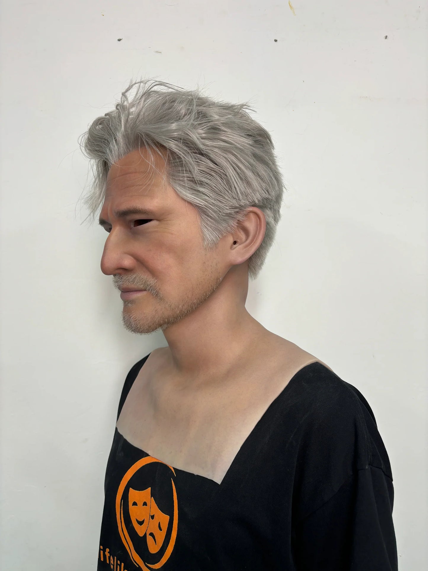 Ultra Realistic Elderly Male Silicone Mask Full Head – Friendly Old Man Mask with Hair