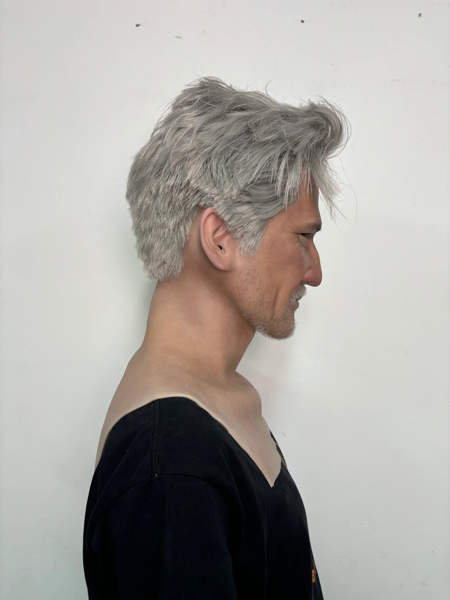 Ultra Realistic Elderly Male Silicone Mask Full Head – Friendly Old Man Mask with Hair