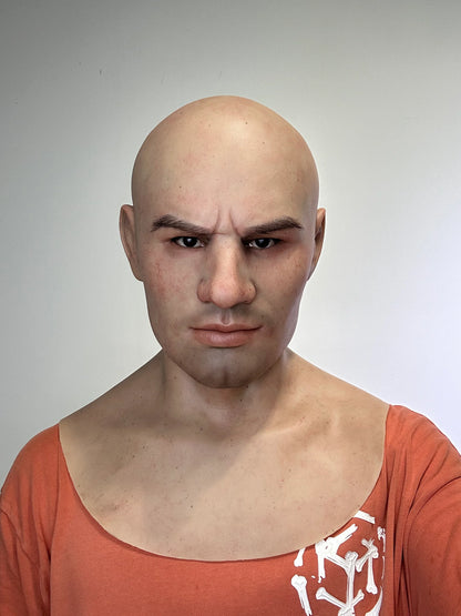 Ultra Realistic Strong Face Male Silicone Mask – Full Head Human Disguise Mask