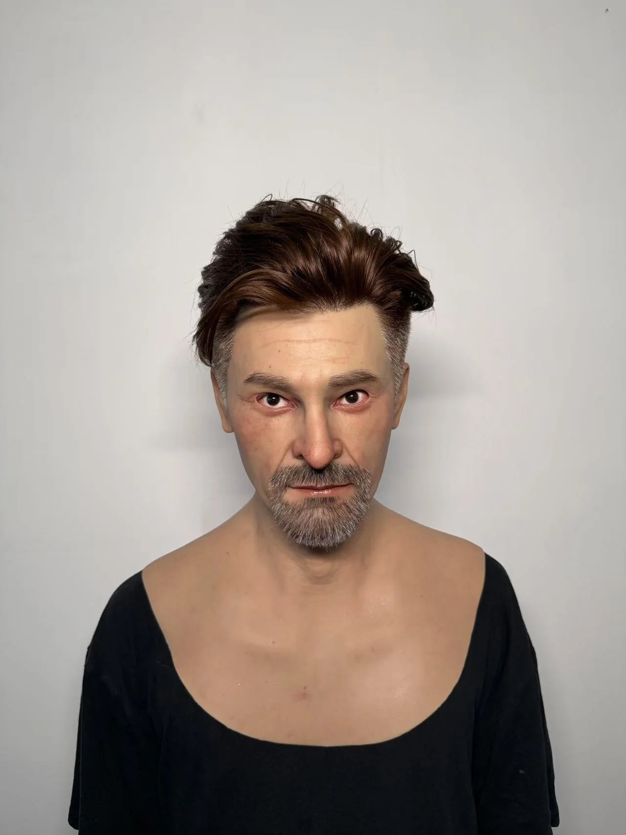 Ultra Realistic Male Silicone Mask Full Head – Hyper Real Middle-Aged Man Mask with Hair & Beard