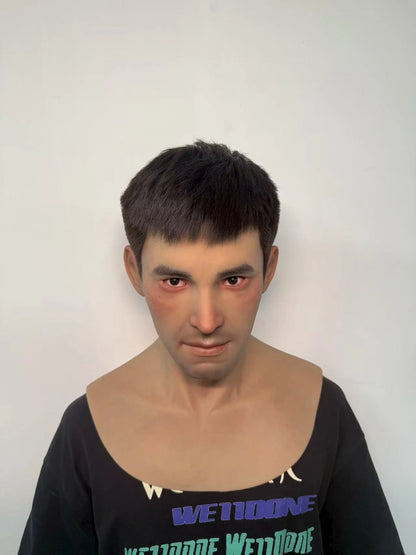 Ultra Realistic Silicone Mask Full Head – Natural Asian Male Face Disguise Mask