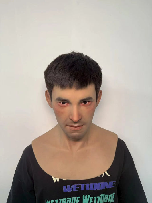 Ultra Realistic Silicone Mask Full Head – Natural Asian Male Face Disguise Mask
