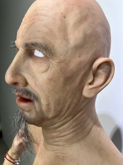 Ultra Realistic Old Man Silicone Mask – Aging Transformation Face Mask