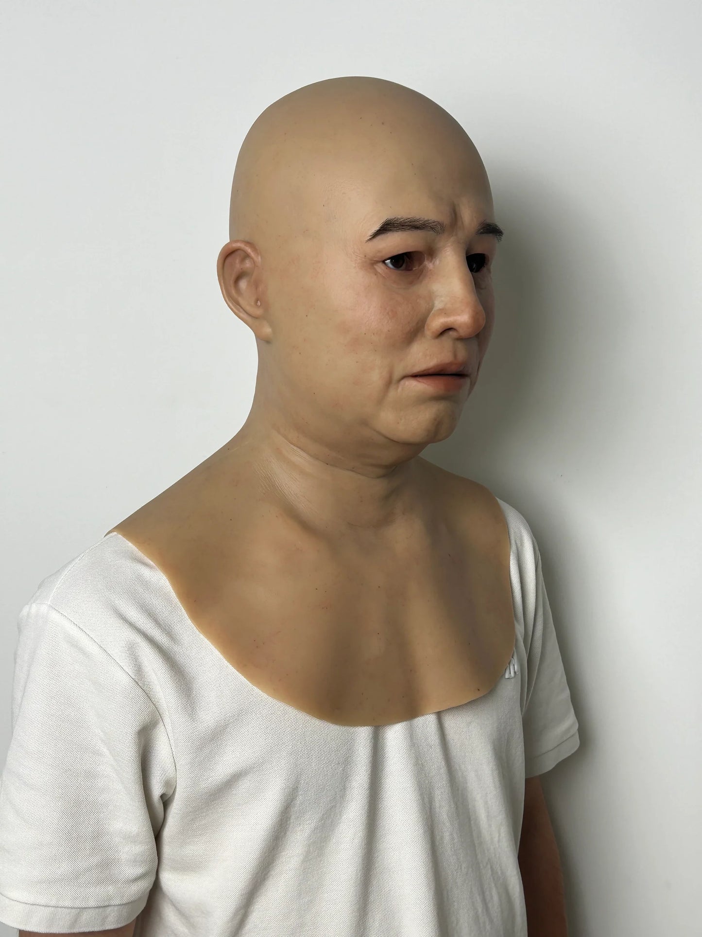 Ultra Realistic Silicone Mask Full Head – Neutral Human Face Disguise Mask