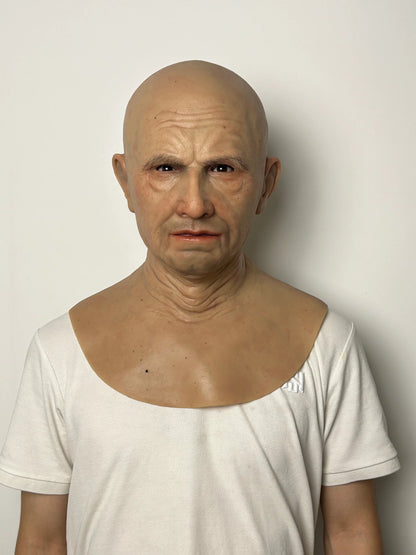 Ultra Realistic Old Man Silicone Mask – Aging Transformation Face Mask