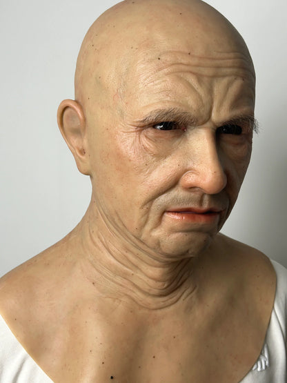Ultra Realistic Old Man Silicone Mask – Aging Transformation Face Mask