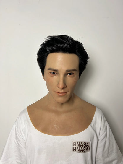 Ultra Realistic Handsome Male Silicone Mask Full Head – Hyper Real Young Man Mask with Hair