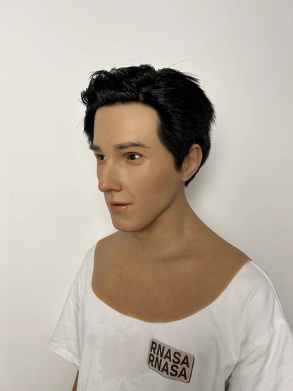 Ultra Realistic Handsome Male Silicone Mask Full Head – Hyper Real Young Man Mask with Hair