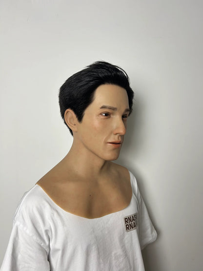 Ultra Realistic Handsome Male Silicone Mask Full Head – Hyper Real Young Man Mask with Hair