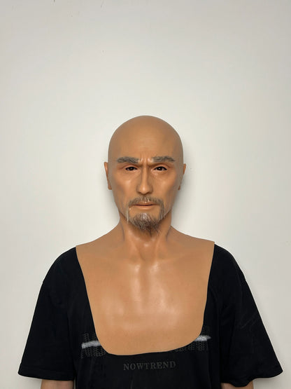 Ultra Realistic Silicone Mask Old Man – Asian Elder Face Disguise for Film