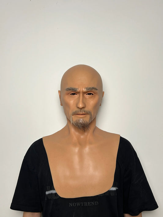Ultra Realistic Silicone Mask Old Man – Asian Elder Face Disguise for Film