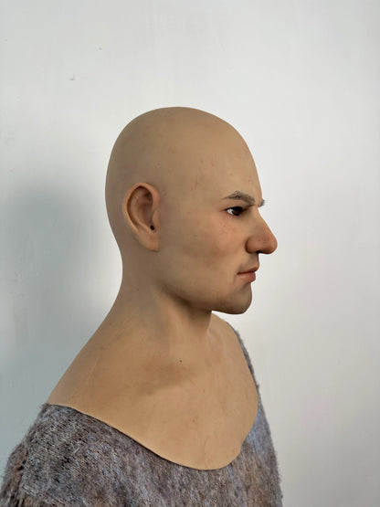 Ultra Realistic Strong Face Male Silicone Mask – Full Head Human Disguise Mask