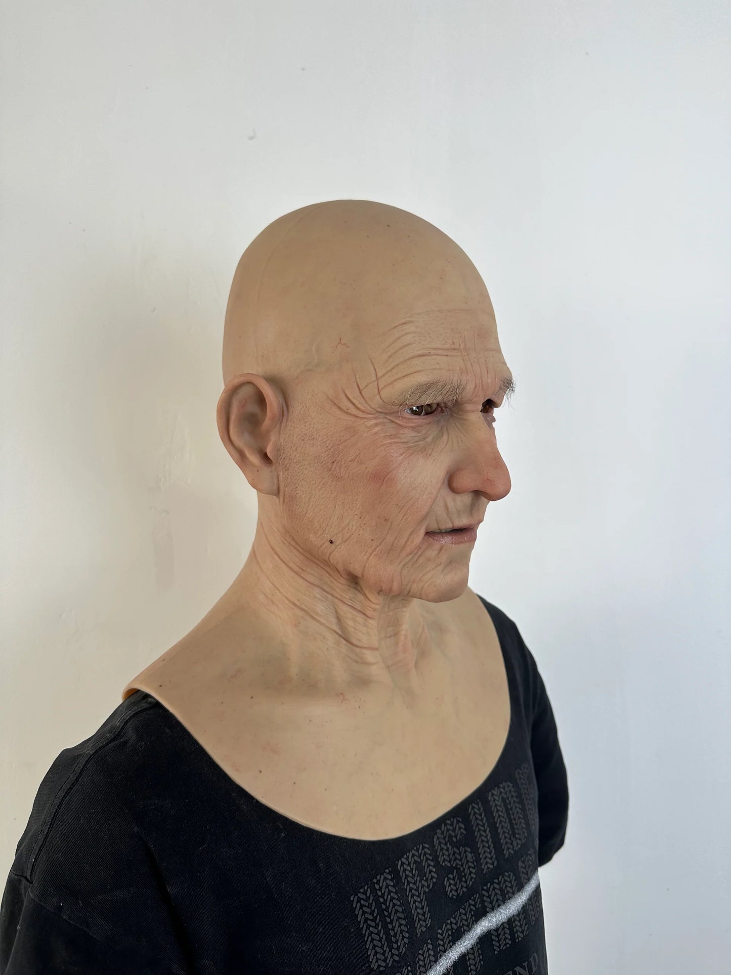 Ultra Realistic Elderly Man Silicone Mask – Full Head Old Person Disguise Mask