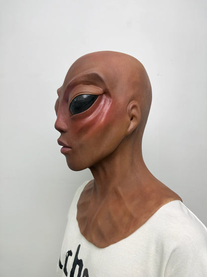 Realistic Alien Silicone Mask Full Head – Minimalist Extraterrestrial Mask