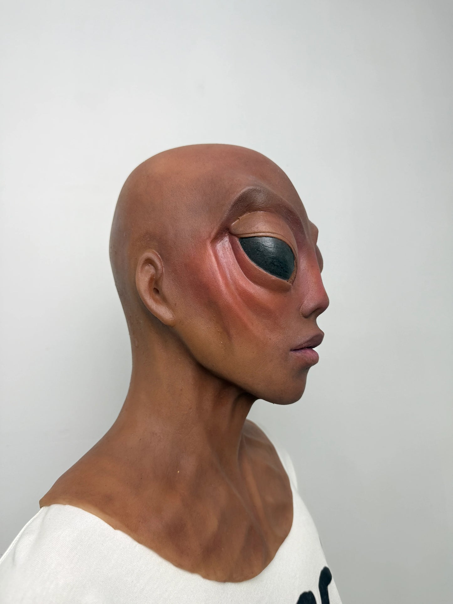 Realistic Alien Silicone Mask Full Head – Minimalist Extraterrestrial Mask