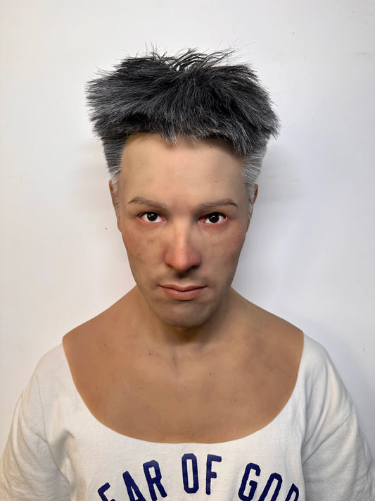 Ultra Realistic Silicone Mask with Hair – Full Head Human Disguise Mask