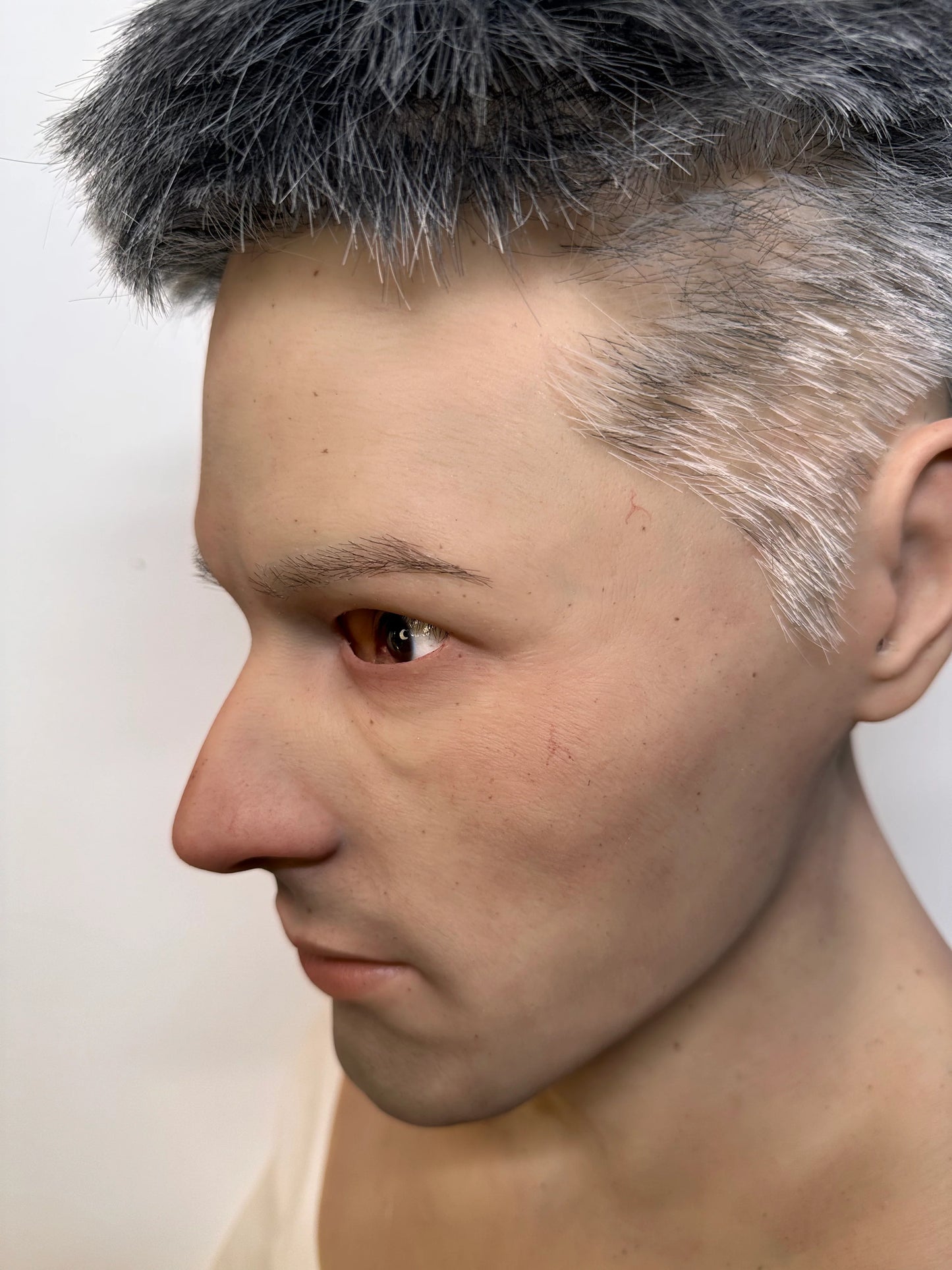 Ultra Realistic Silicone Mask with Hair – Full Head Human Disguise Mask