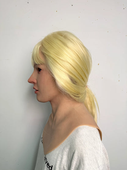 Ultra Realistic Blonde Female Silicone Mask Full Head – Hyper Real Young Woman Mask