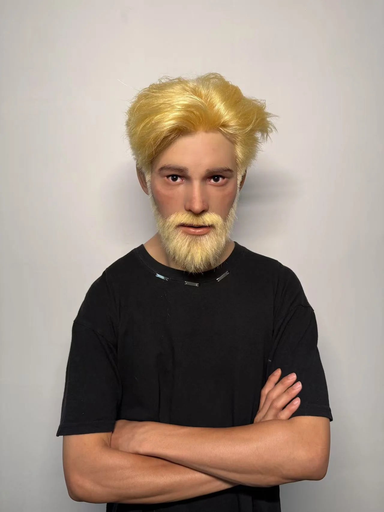 Ultra Realistic Silicone Mask Full Head – Blonde Beard Male Face Mask