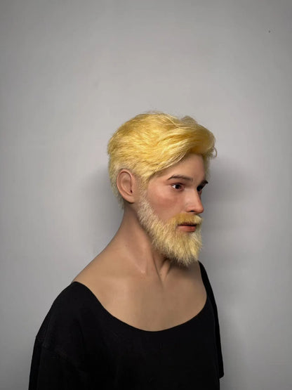 Ultra Realistic Silicone Mask Full Head – Blonde Beard Male Face Mask