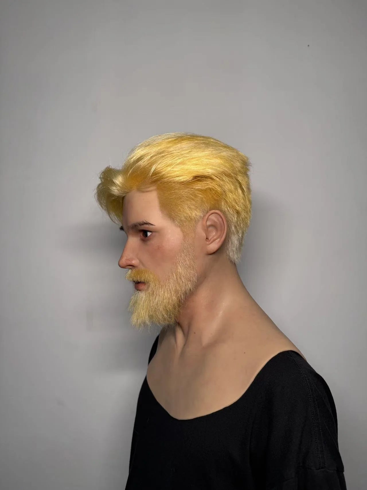 Ultra Realistic Silicone Mask Full Head – Blonde Beard Male Face Mask