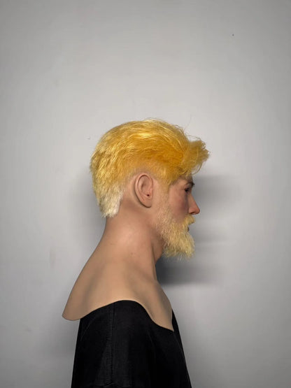 Ultra Realistic Silicone Mask Full Head – Blonde Beard Male Face Mask