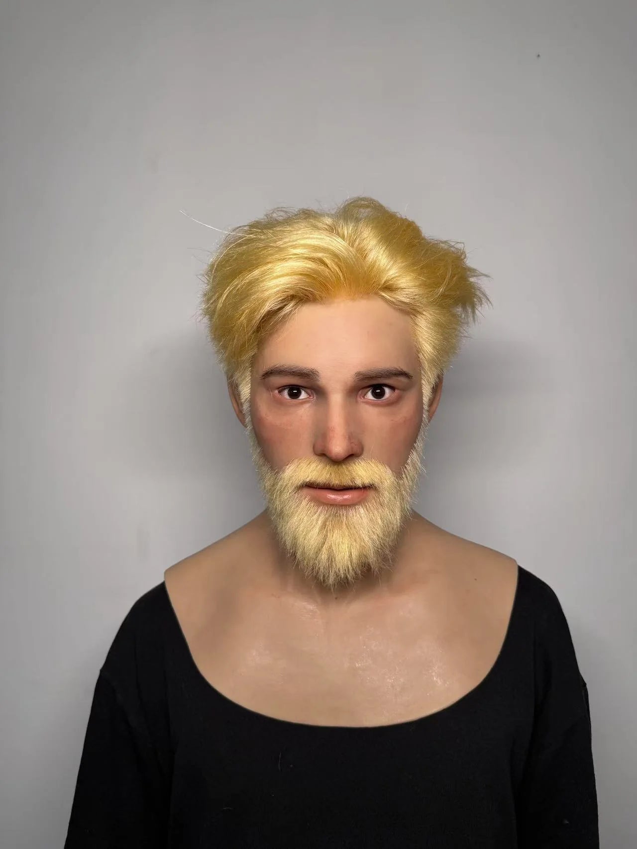 Ultra Realistic Silicone Mask Full Head – Blonde Beard Male Face Mask