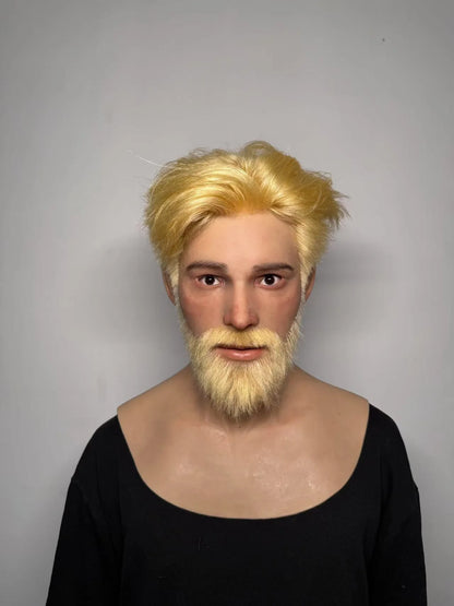 Ultra Realistic Silicone Mask Full Head – Blonde Beard Male Face Mask