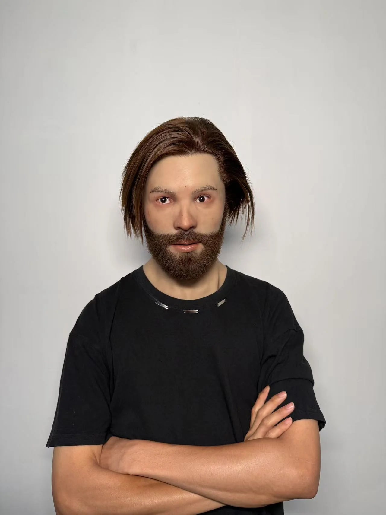 Ultra Realistic Silicone Mask with Hair & Beard – Full Head Male Disguise Mask