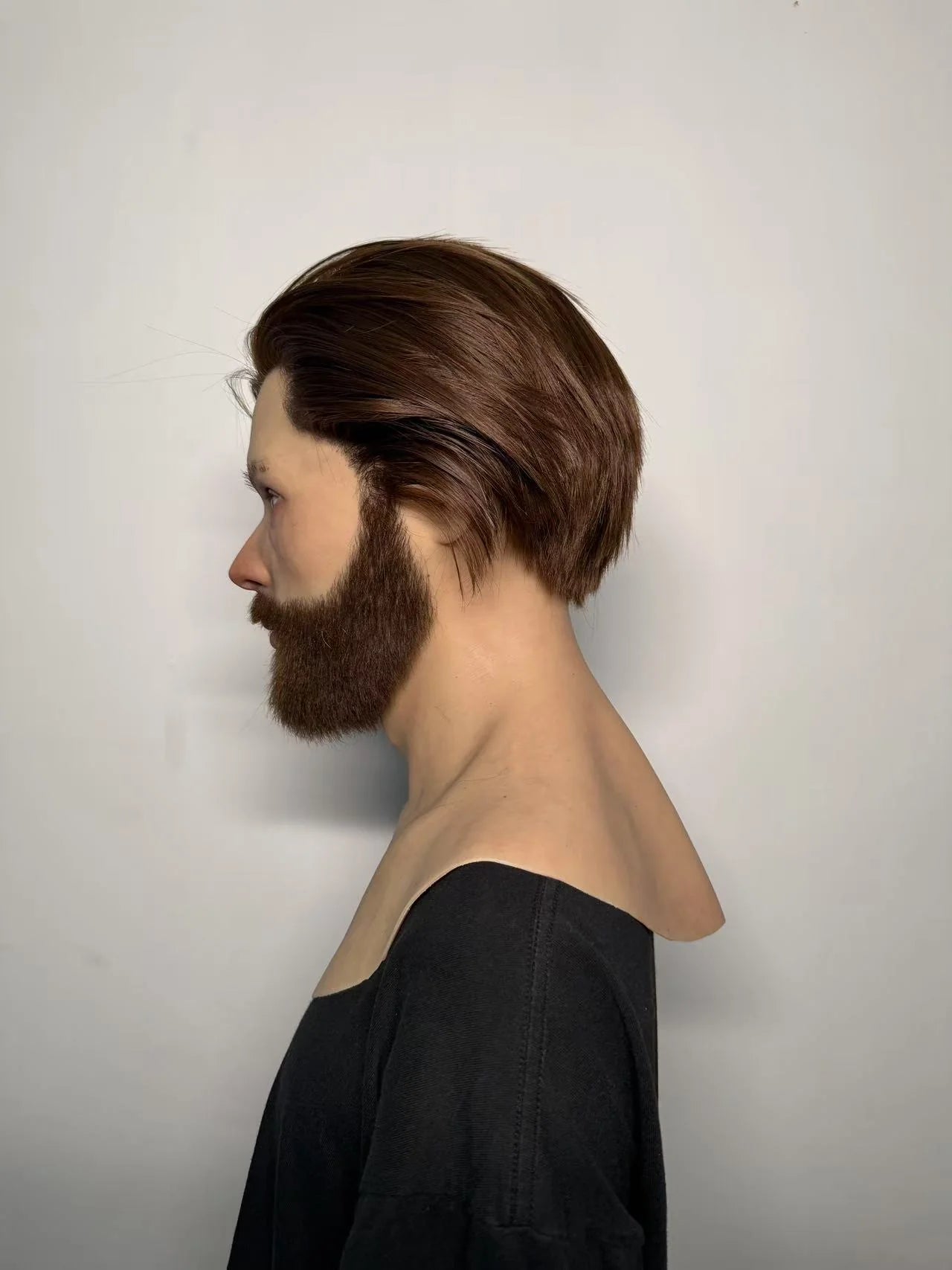 Ultra Realistic Silicone Mask with Hair & Beard – Full Head Male Disguise Mask