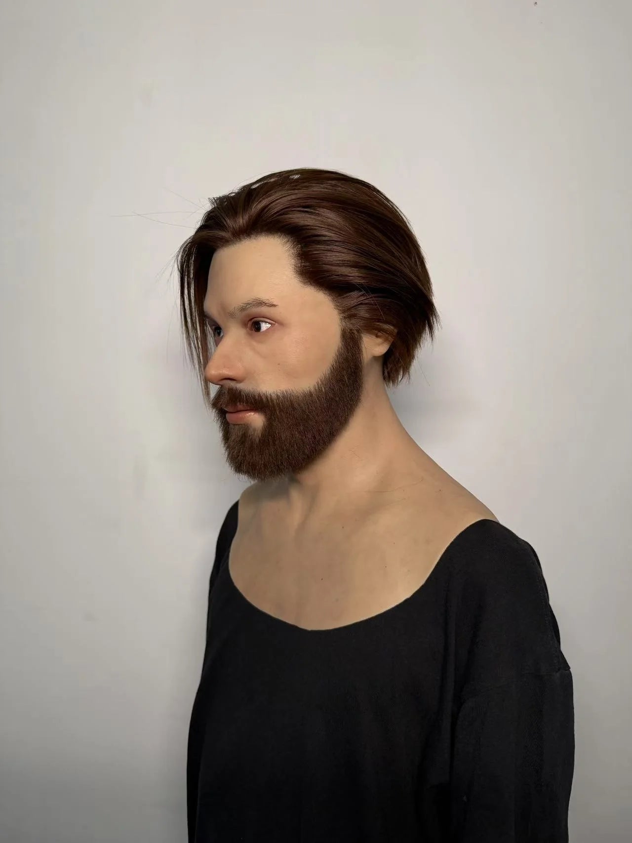Ultra Realistic Silicone Mask with Hair & Beard – Full Head Male Disguise Mask