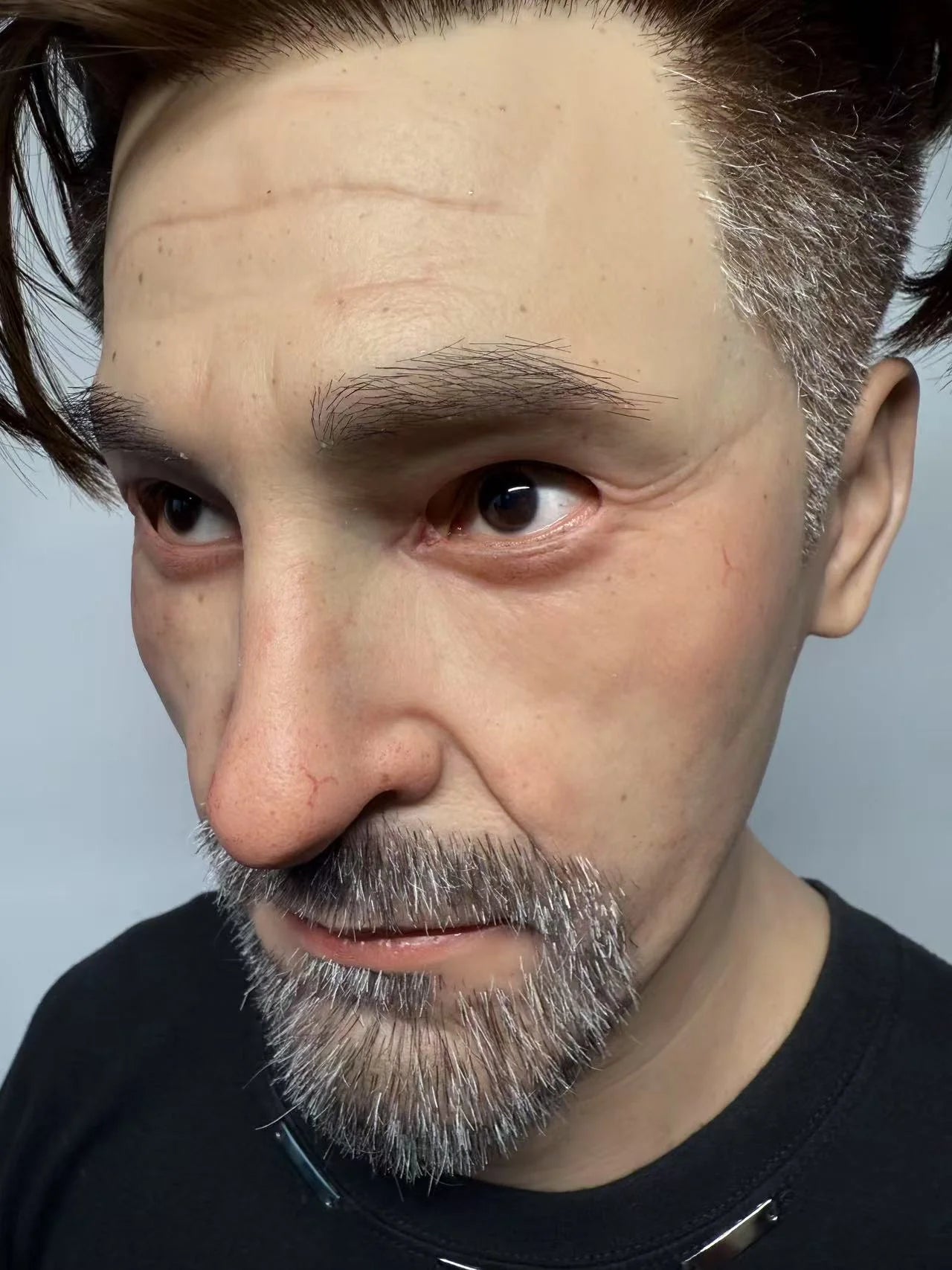 Ultra Realistic Male Silicone Mask Full Head – Hyper Real Middle-Aged Man Mask with Hair & Beard