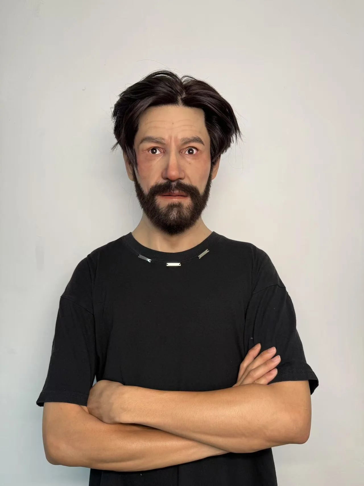 Ultra Realistic Silicone Mask with Hair & Beard – Natural Male Face Disguise