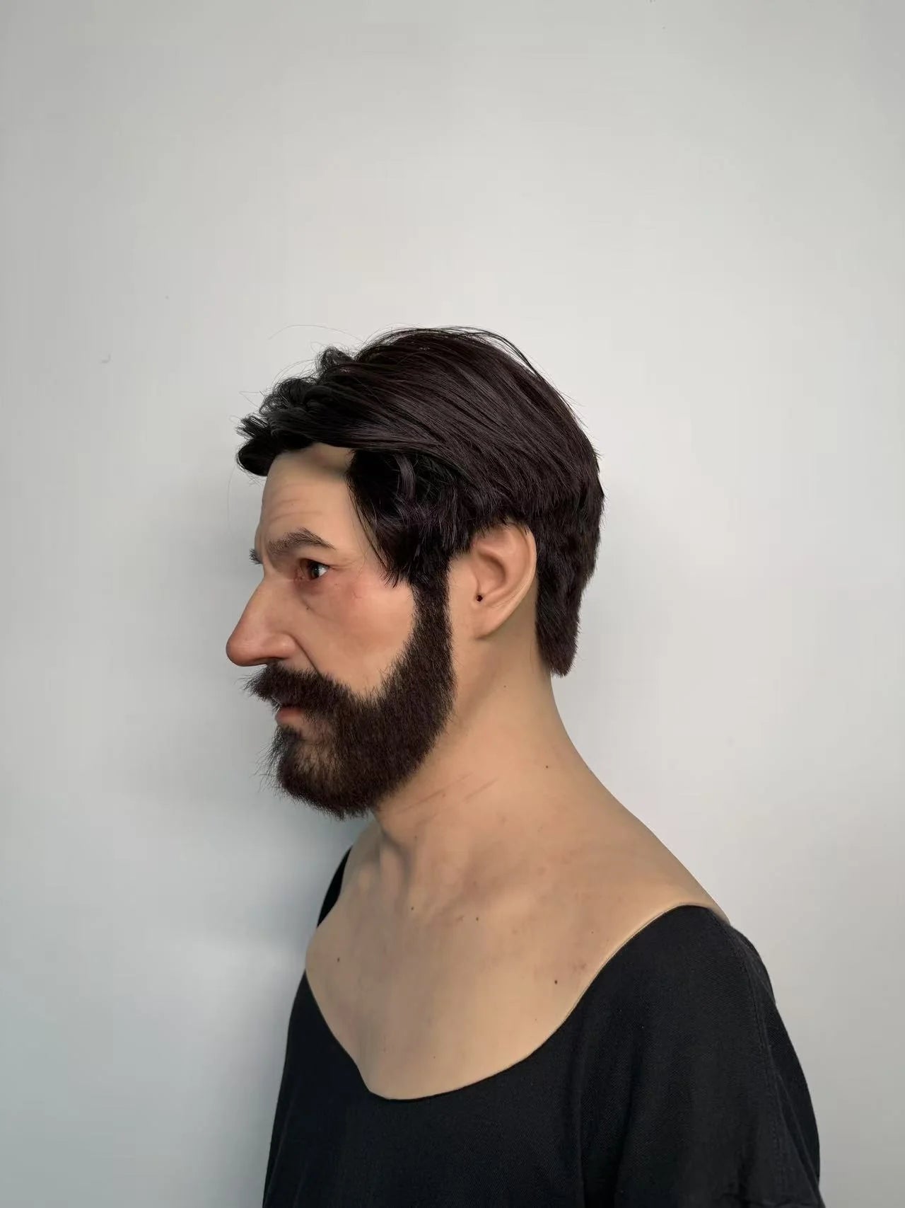 Ultra Realistic Silicone Mask with Hair & Beard – Natural Male Face Disguise